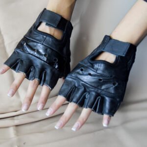 GUANTES DE PIEL MEDIOS DEDOS